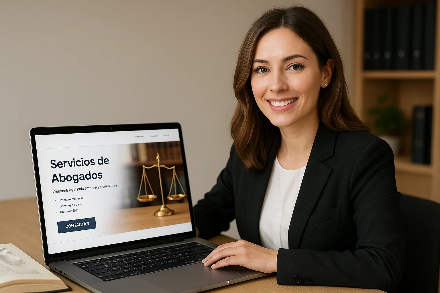 Ejemplo de diseño de página web profesional para abogados en Chile con formulario de contacto


